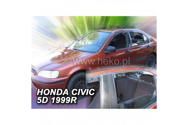 Heko Σετ Ανεμοθραύστες Μπροστινοί και Πίσω για Honda Civic VI 5D 1996-2000 4τμχ