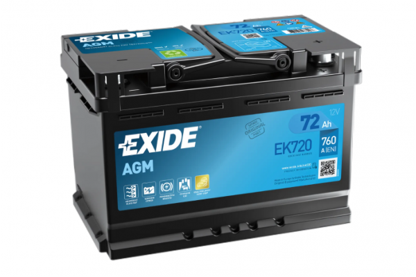 Exide EK720 Μπαταρία Αυτοκινήτου AGM Start-Stop 12V 72Ah/760A Δεξιά