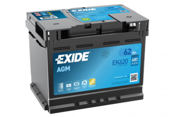 Exide EK620 Μπαταρία Αυτοκινήτου AGM Start-Stop 12V 62Ah/680A Δεξιά