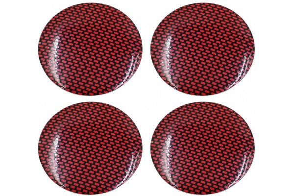 Αυτοκόλλητα Ζαντών Κόκκινο Carbon 56mm [4 Τεμ]