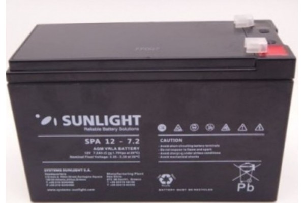 Μπαταρία Sunlight SP7.2Ah / 12V Agm κλειστού τύπου
