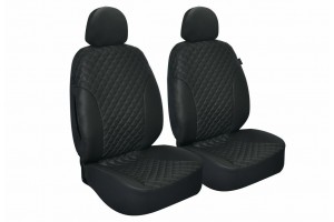 ΚAVER Σετ Καλύμματα Αυτοκινήτου Μαύρα με Ραφές "Diamond" 2 ΤΜΧ - BGDIAMSEAT1
