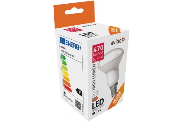 Avide LED R50 4.9W E14 Λευκό 4000K