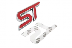 Αυτοκόλλητο Σήμα Λογότυπο Ford ST Κόκκινο 75mm x 32mm 1 Τεμάχιο