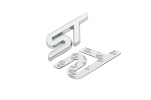 Αυτοκόλλητο Σήμα Λογότυπο Ford ST Άσπρο 75mm x 32mm 1 Τεμάχιο
