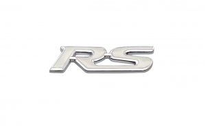 Αυτοκόλλητο Σήμα Λογότυπο Ford RS Άσπρο 75mm x 32mm 1 Τεμάχιο