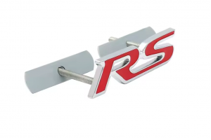 Σήμα Μάσκας Λογότυπο Ford RS Κόκκινο 75mm x 32mm 1 Τεμάχιο