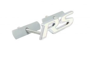 Σήμα Μάσκας Λογότυπο Ford RS Άσπρο 75mm x 32mm 1 Τεμάχιο