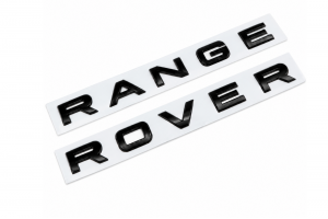 Αυτοκόλλητο Σήμα Λογότυπο Range Rover Γυαλιστερό Μαύρο 30mm x 520mm 1 Τεμάχιο