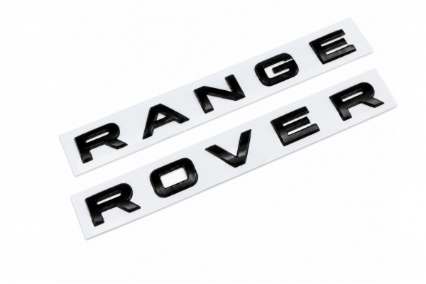 Αυτοκόλλητο Σήμα Λογότυπο Range Rover Γυαλιστερό Μαύρο 30mm x 520mm 1 Τεμάχιο