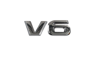 Αυτοκόλλητο Σήμα Λογότυπο V6 92mm x 23mm Χρώμιο 1 Τεμάχιο