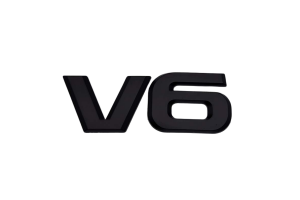 Αυτοκόλλητο Σήμα Λογότυπο V6 92mm x 23mm Μαύρο 1 Τεμάχιο