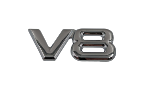 Αυτοκόλλητο Σήμα Λογότυπο V8 75mm x 32mm Χρώμιο 1 Τεμάχιο