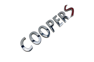 Αυτοκόλλητο Σήμα Λογότυπο Cooper S 160mm x 33mm Χρωμίου 1 Τεμάχιο