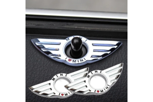 Σετ Αυτοκόλλητα Διακοσμητικά Ασφάλειας Πόρτας  I Love MiniCooper 64mm x 25mm 2 Τεμάχια