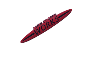 Αυτοκόλλητο Σήμα Λογότυπο John Cooper Works 90mm x 15mm Κόκκινο 1 Τεμάχιο