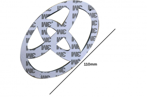 Αυτοκόλλητο Σήμα Νίκελ για Toyota 110mm x 75mm 1 Τεμάχιο