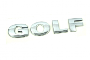 Αυτοκόλλητο Σήμα Λογότυπο GOLF 12mm x 22mm Χρωμίου 1 Τεμάχιο