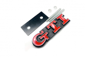 Σήμα Μάσκας Λογότυπο VW GTI Κόκκινο 92mm x 26mm 1 Τεμάχιο