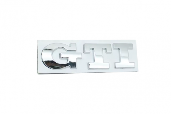 Αυτοκόλλητο Σήμα Λογότυπο GTI 25mm x 85mm Χρωμίου 1 Τεμάχιο