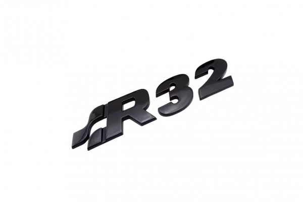 Αυτοκόλλητο Σήμα Λογότυπο R32 22mm x 90mm Μαύρο 1 Τεμάχιο