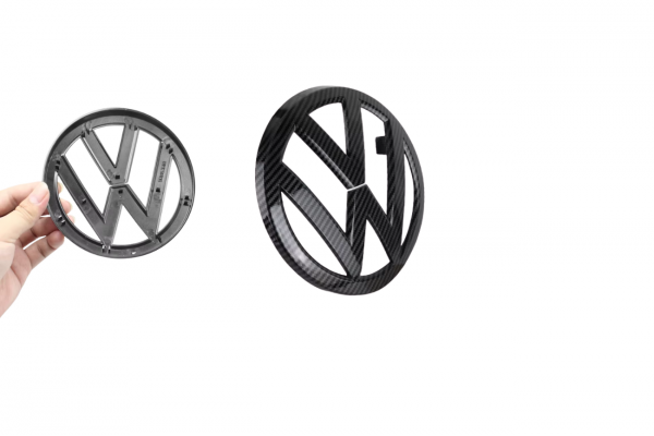 Σήμα VW Golf 7 2014-2017 Για Καπό Μπροστά 135mm 1 Τεμάχιο - Μαύρο Carbon