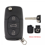 Κέλυφος Κλειδιού Για Audi A2-A3-A4-A6-A8-TT Με 3 Κουμπιά & Λάμα Flip - Για Μπαταρίες C1620