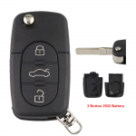 Κέλυφος Κλειδιού Για Audi A2-A3-A4-A6-A8-TT Με 3 Κουμπιά & Λάμα Flip - Για Μπαταρίες C2032