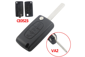 Κέλυφος Κλειδιού Για Citroen C3 C4 C5 C6 - Peugeot 307 308 407 408 Με 3 Κουμπιά Μεσαίο πλήκτρο Φώτα - CE0523 - Λάμα VA2
