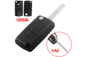 Κέλυφος Κλειδιού Για Citroen C3 C4 C5 C6 - Peugeot 307 308 407 408 Με 3 Κουμπιά Μεσαίο πλήκτρο Μπαγκάζ - CE0536 - Λάμα VA2