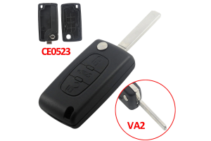 Κέλυφος Κλειδιού Για Citroen C3 C4 C5 C6 - Peugeot 307 308 407 408 Με 3 Κουμπιά Μεσαίο πλήκτρο Μπαγκάζ - CE0523 - Λάμα VA2