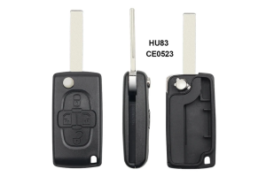 Κέλυφος Κλειδιού Για Peugeot 1007 807 - Citroen C8 Με 4 Κουμπιά - CE0523 - Λάμα HU83