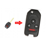 Μετατροπή Flip Κέλυφος Κλειδιού Για Honda Fit-CRV-Civic-Insight-Ridgeline-HRV-Jazz-Accord Με 3 Κουμπιά & Panic