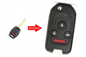 Μετατροπή Flip Κέλυφος Κλειδιού Για Honda Fit-CRV-Civic-Insight-Ridgeline-HRV-Jazz-Accord Με 3 Κουμπιά & Panic