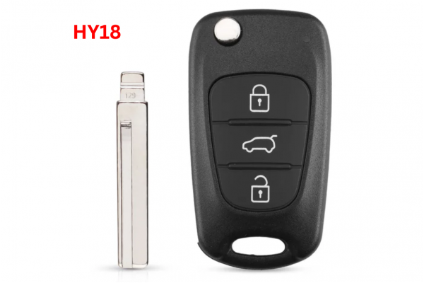 Κέλυφος Κλειδιού Για Hyundai I20-I30-IX35-135-Accent Kia Picanto-Sportage-K5 Με 3 Κουμπιά & Λάμα HY18