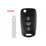 Κέλυφος Κλειδιού Για Hyundai I20-I30-IX35-135-Accent Kia Picanto-Sportage-K5 Με 3 Κουμπιά & Λάμα TOY40