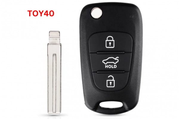 Κέλυφος Κλειδιού Για Hyundai I20-I30-IX35-135-Accent Kia Picanto-Sportage-K5 Με 3 Κουμπιά & Λάμα TOY40