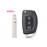 Κέλυφος Κλειδιού Flip Για Hyundai Solaris-Verna-Elantra-Santa Fe-i10-i20-i30-i35-i40-IX35-IX45 Με 3 Κουμπιά & Λάμα HY20L