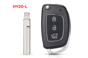 Κέλυφος Κλειδιού Flip Για Hyundai Solaris-Verna-Elantra-Santa Fe-i10-i20-i30-i35-i40-IX35-IX45 Με 3 Κουμπιά & Λάμα HY20L