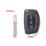 Κέλυφος Κλειδιού Flip Για Hyundai Solaris-Verna-Elantra-Santa Fe-i10-i20-i30-i35-i40-IX35-IX45 Με 3 Κουμπιά & Λάμα HYN14L