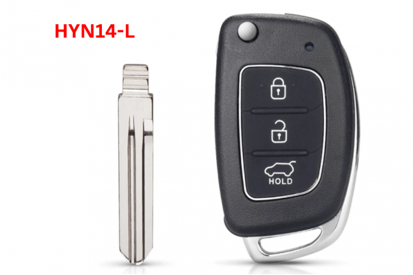 Κέλυφος Κλειδιού Flip Για Hyundai Solaris-Verna-Elantra-Santa Fe-i10-i20-i30-i35-i40-IX35-IX45 Με 3 Κουμπιά & Λάμα HYN14L