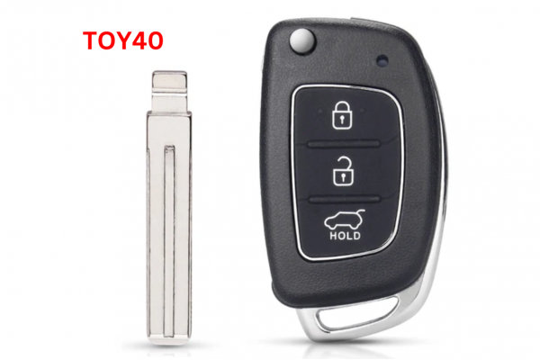 Κέλυφος Κλειδιού Flip Για Hyundai Solaris-Verna-Elantra-Santa Fe-i10-i20-i30-i35-i40-IX35-IX45 Με 3 Κουμπιά & Λάμα TOY40