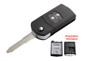 Κέλυφος Κλειδιού Flip Για Mazda 2-3-5-6 Series-M6-MX5-CX5-CX7-CX9-RX8 Με 2 Κουμπιά & Μικρή Βάση Μπαταρίας Κέλυφος Κλειδιού Flip Για Mazda 2-3-5-6 Series-M6-MX5-CX5-CX7-CX9-RX8 Με 2 Κουμπιά & Μικρή Βάση Μπαταρίας