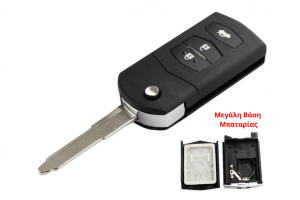 Κέλυφος Κλειδιού Flip Για Mazda 2-3-5-6 Series-M6-MX5-CX5-CX7-CX9-RX8 Με 3 Κουμπιά & Μεγάλη Βάση Μπαταρίας Κέλυφος Κλειδιού Flip Για Mazda 2-3-5-6 Series-M6-MX5-CX5-CX7-CX9-RX8 Με 3 Κουμπιά & Μεγάλη Βάση Μπαταρίας