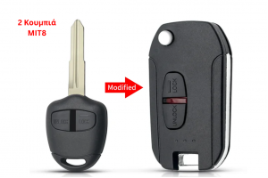 Μετατροπή Flip Σε Νέο Κέλυφος Κλειδιού Για Mitsubishi Outlander Grandis Pajero Lancer Με 2 Κουμπιά & Λάμα MIT8