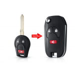Μετατροπή Flip Σε Νέο Κέλυφος Κλειδιού Για Nissan Sylphy-Cube-Juke-Rogue-Micra-Qashqai-Altima-Maxima-Sentra-Versa Με Λάμα NSN14 & 2 Κουμπιά-Panic