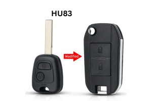 Μετατροπή Flip Σε Νέο Κέλυφος Κλειδιού Για Peugeot 206 306 307 107 207 407 Partner - Citroen C1 C2 C3 C4 Picasso Xsara Με 2 Κουμπιά - Λάμα HU83