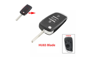 Μετατροπή Σε Νέο Κέλυφος Κλειδιού Για Citroen C3 C4 C5 C6 - Peugeot 307 308 407 408 Με 3 Κουμπιά - CE0536 - Λάμα HU83