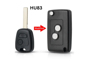 Μετατροπή Flip Κέλυφος Κλειδιού Για Peugeot 206 306 307 107 207 407 Partner - Citroen C1 C2 C3 C4 Picasso Xsara Με 2 Κουμπιά - Λάμα HU83
