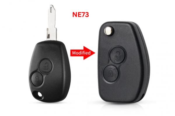 Μετατροπή Flip Σε Νέο Κέλυφος Κλειδιού Για Renault Megane-Modus-Espace-Laguna-Logan-Clio-Kango - Nissan Dacia Με 2 Κουμπιά & Λάμα NE73